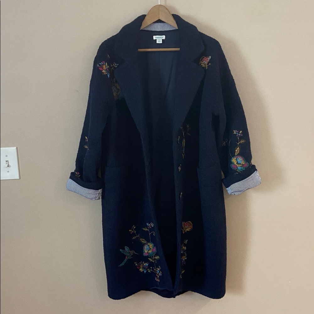 Sundance Wool Woodland Fantasy Embroidered Coat size Large - Picture 14 of 14